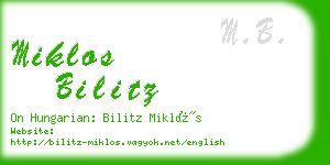 miklos bilitz business card